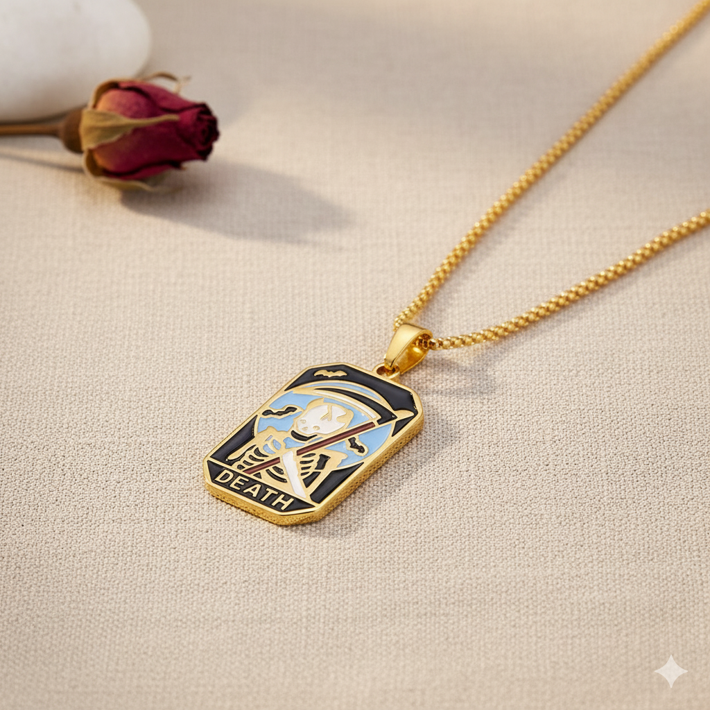 💀The Reaper’s Embrace Tarot Pendant