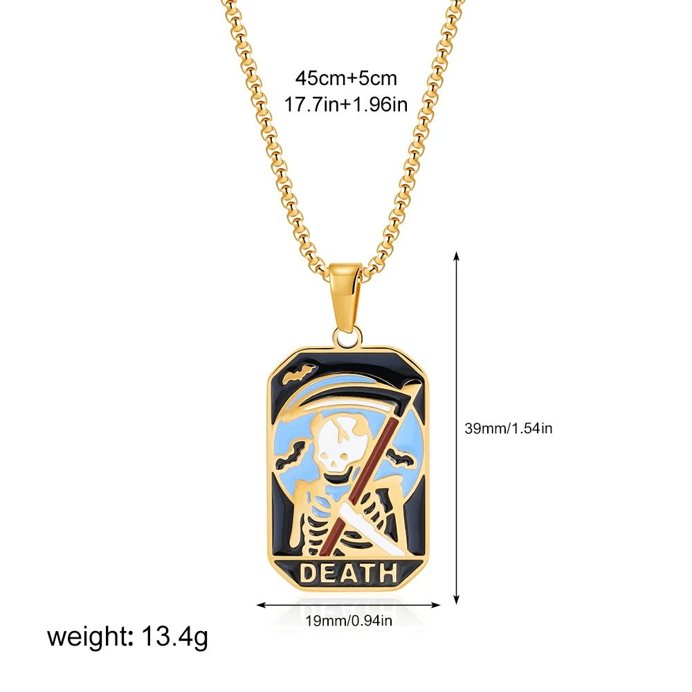 💀The Reaper’s Embrace Tarot Pendant