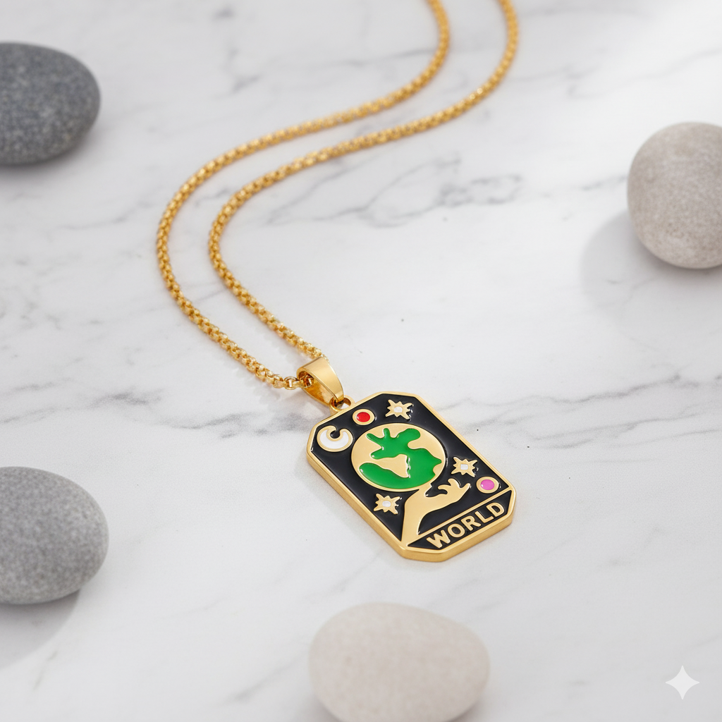 🌍World Tarot Pendant Necklace