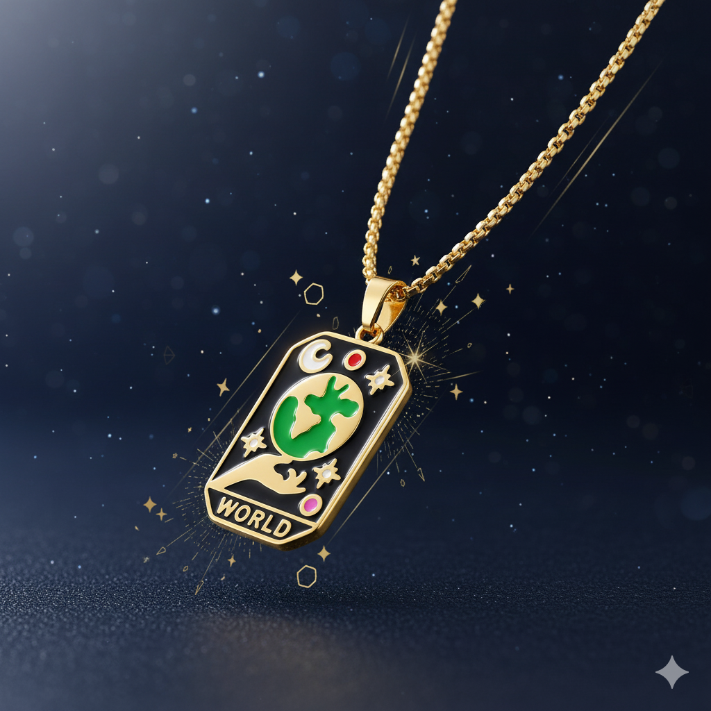 🌍World Tarot Pendant Necklace