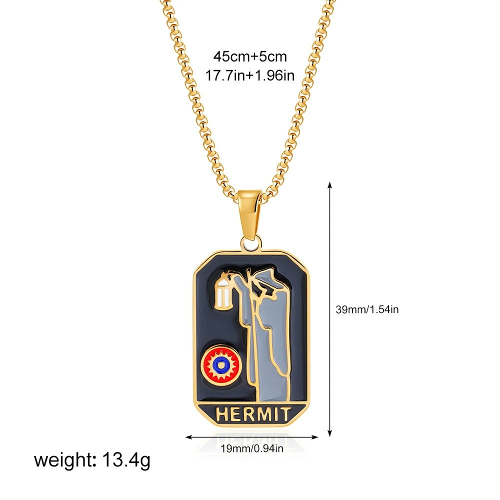 🧙Hermit Tarot Pendant Necklace