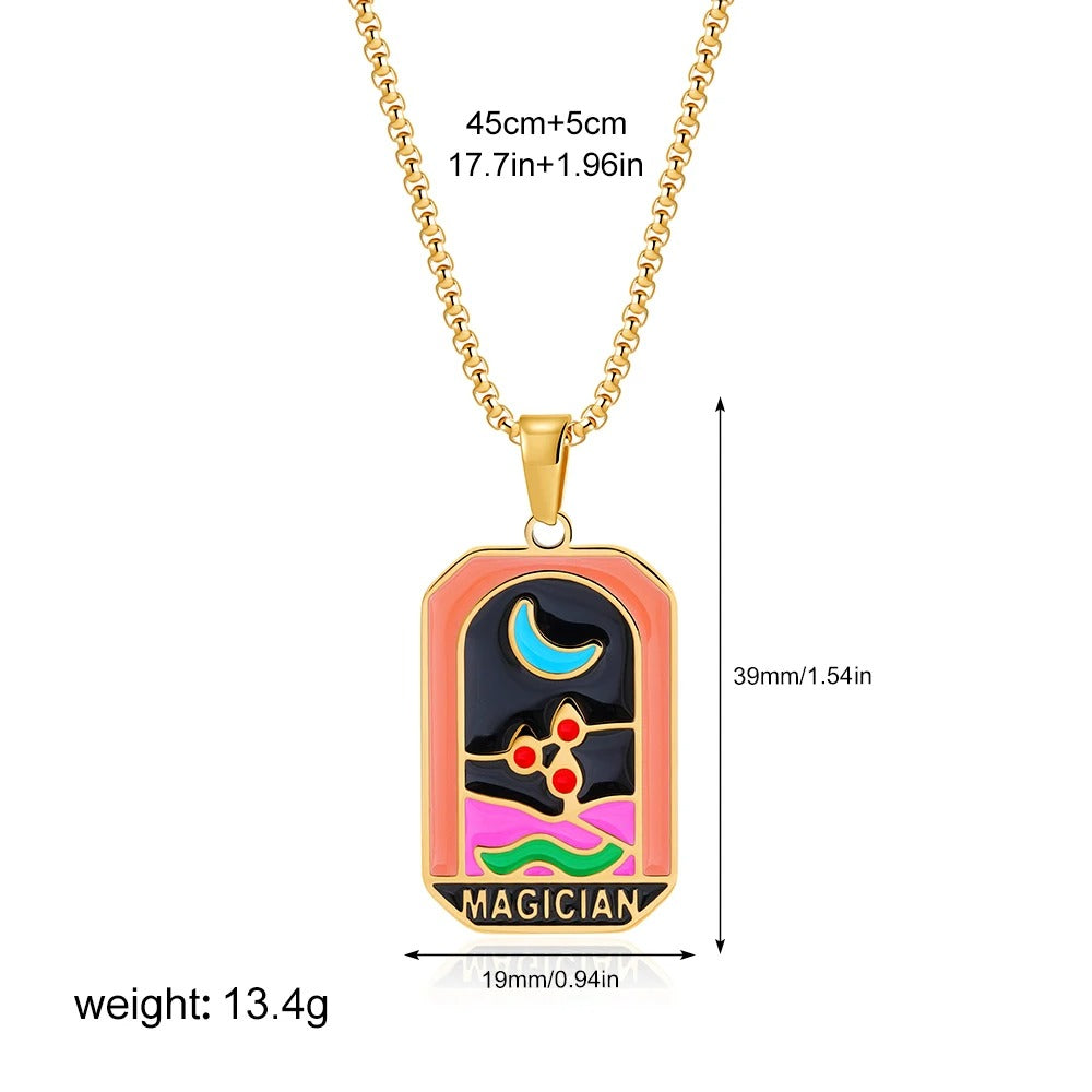 🪄Magician Tarot Pendant Necklace (Pink Edition)