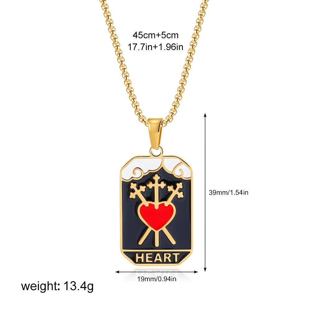 ❤️‍🔥Heart Tarot Pendant Necklace
