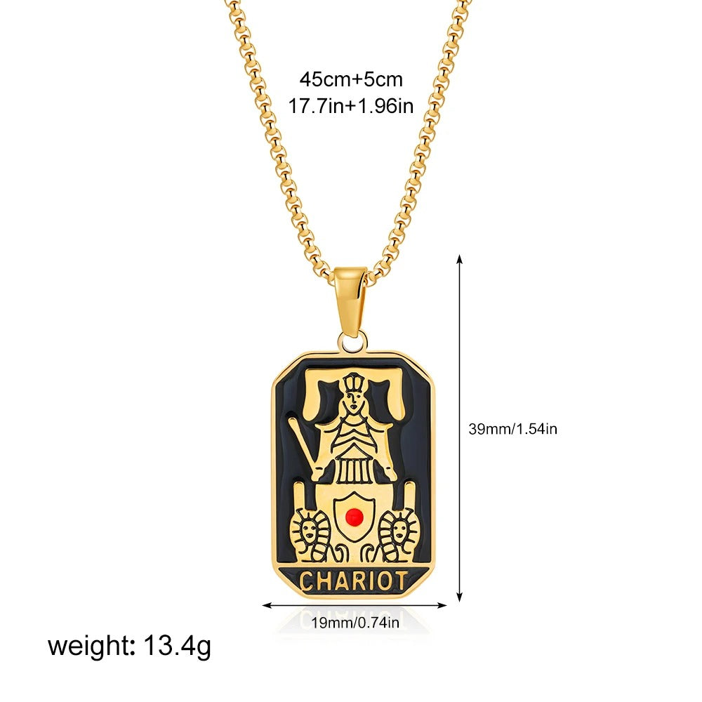 ⚔️Chariot Tarot Pendant Necklace