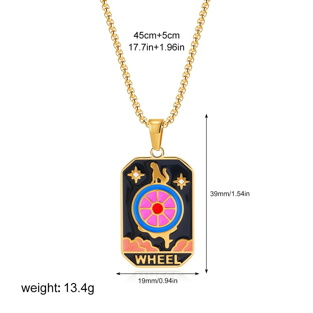 🌀Wheel Tarot Pendant Necklace